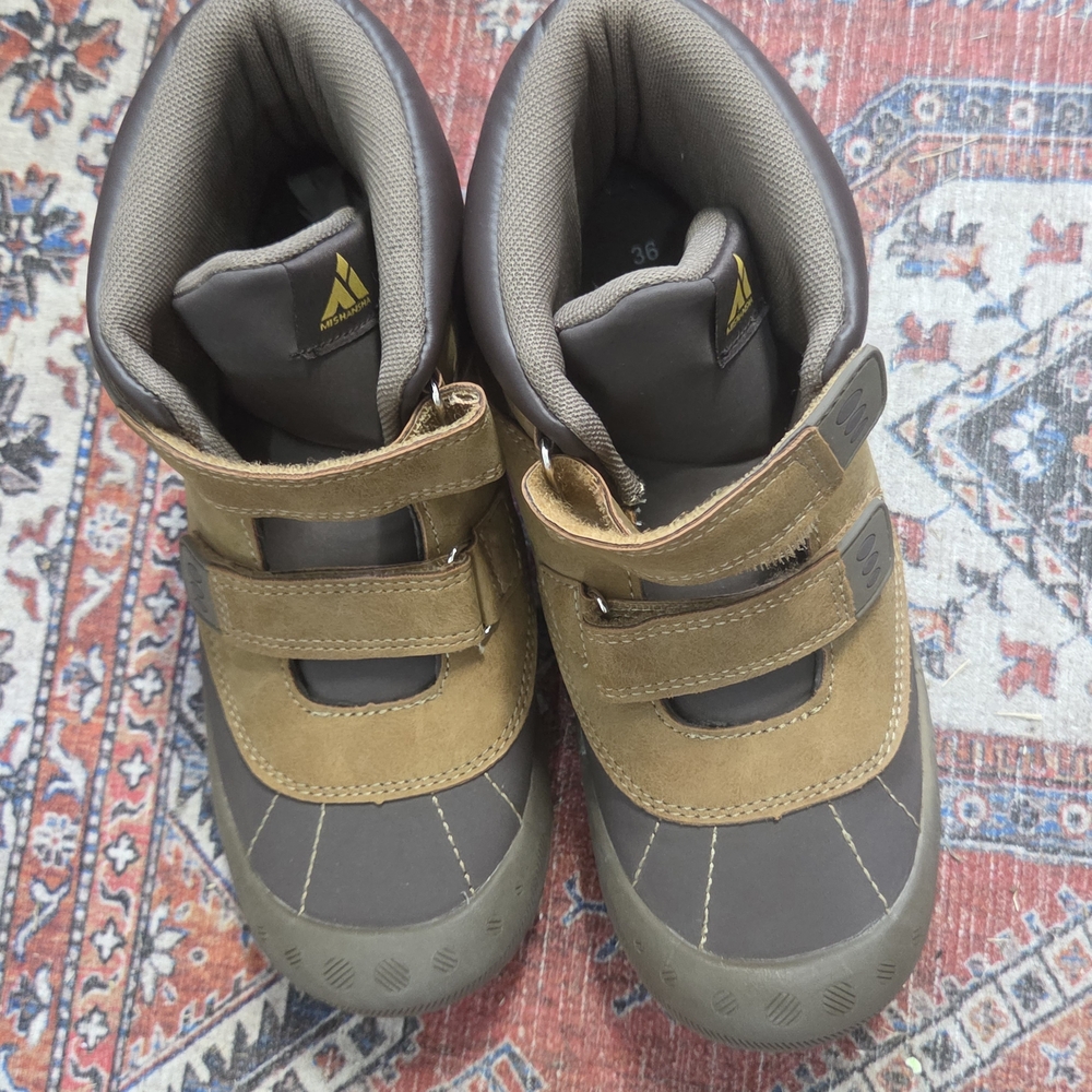 Mishansha Brown and Gray Winter Boots